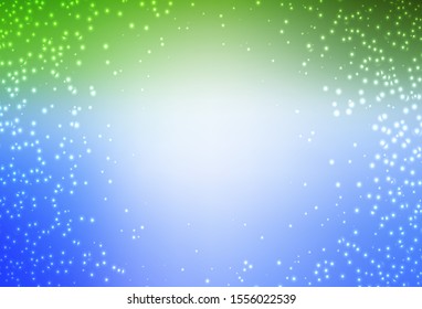 Light Blue, Green vector background with galaxy stars. Modern abstract illustration with Big Dipper stars. Best design for your ad, poster, banner.