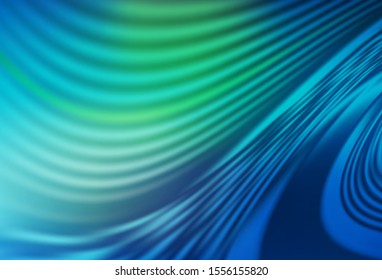 Light Blue, Green vector background with curved lines. Modern gradient abstract illustration with bandy lines. A completely new template for your design.