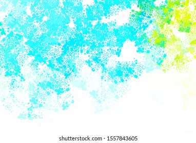 Light Blue, Green vector background with abstract shapes. Colorful chaotic forms with gradient in modern style. Modern design for your business card.