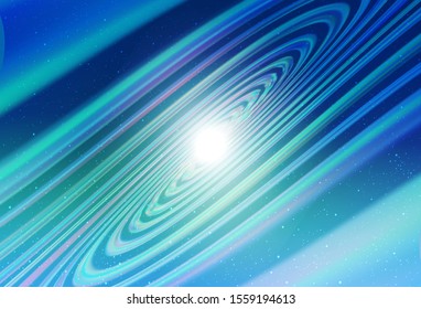 Light Blue, Green vector background with galaxy stars. Space stars on blurred abstract background with gradient. Smart design for your business advert.