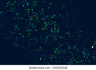 Light Blue, Green vector background with abstract forms. Colorful chaotic forms with gradient in modern style. Background for a cell phone.