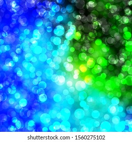 Light Blue, Green vector background with spots. Illustration with set of shining colorful abstract spheres. Design for posters, banners.