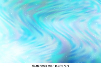 Light Blue, Green vector background with galaxy stars. Shining colored illustration with bright astronomical stars. Best design for your ad, poster, banner.