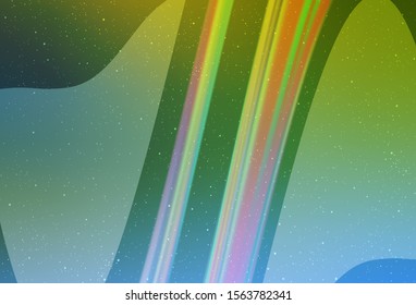 Light Blue, Green vector background with astronomical stars. Shining illustration with sky stars on abstract template. Pattern for astronomy websites.