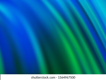 Light Blue, Green vector background with curved circles. A sample with blurred bubble shapes. A completely new marble design for your business.