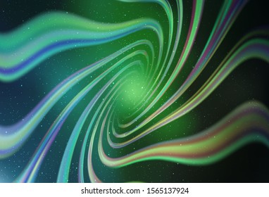 Light Blue, Green vector background with galaxy stars. Shining colored illustration with bright astronomical stars. Pattern for futuristic ad, booklets.