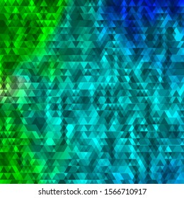 Light Blue, Green vector background with lines, triangles. Abstract gradient design with colorful triangles. Best design for posters, banners.