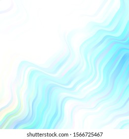 Light Blue, Green vector background with lines. Colorful abstract illustration with gradient curves. Pattern for booklets, leaflets.