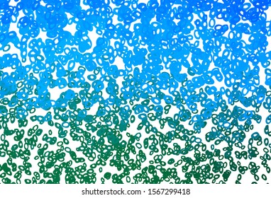 Light Blue, Green vector background with bubbles. Blurred decorative design in abstract style with bubbles. Pattern of water, rain drops.