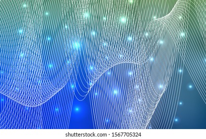 Light Blue, Green vector background with xmas confetti. Modern geometrical abstract illustration with carnival ribbons. The pattern can be used for carnival, festival leaflets.