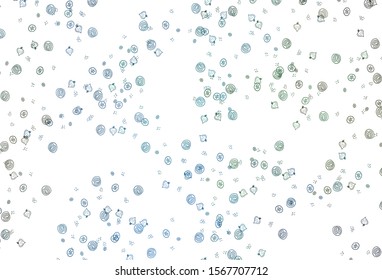 Light Blue, Green vector background with tasty food. Abstract background with colorful Fast Food illustrations. Template for meal cooking in kitchen.