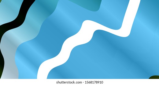 Light Blue, Green vector background with curves. Abstract illustration with gradient bows. Template for your UI design.