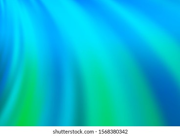 Light Blue, Green vector background with abstract lines. A completely new color illustration in marble style. The best blurred design for your business.