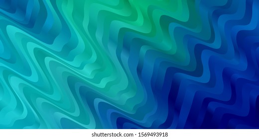 Light Blue, Green vector background with bent lines. Abstract illustration with bandy gradient lines. Pattern for websites, landing pages.