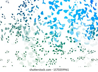 Light Blue, Green vector background with abstract forms. Decorative design in abstract style with random forms. Simple design for your web site.