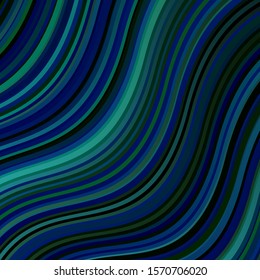 Light Blue, Green vector background with curved lines. Colorful illustration in circular style with lines. Pattern for websites, landing pages.