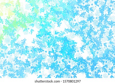 Light Blue, Green vector background with abstract shapes. Colorful chaotic forms with gradient in modern style. Background for a cell phone.