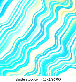 Light Blue, Green vector background with curved lines. Abstract gradient illustration with wry lines. Pattern for commercials, ads.