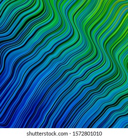 Light Blue, Green vector background with lines. Bright sample with colorful bent lines, shapes. Pattern for booklets, leaflets.