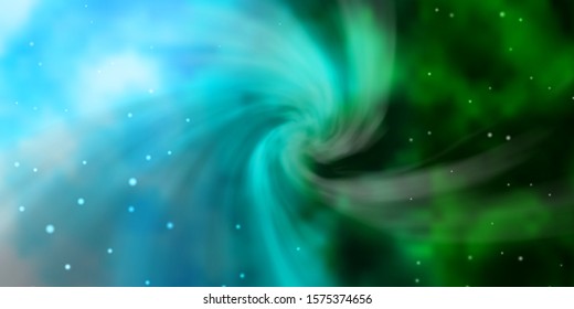 Light Blue, Green vector background with colorful stars. Modern geometric abstract illustration with stars. Theme for cell phones.