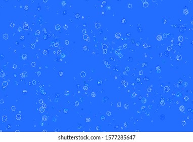 Light Blue, Green vector background with tasty food. Illustration with set of fresh food in doodle style. Doodle design for your business advert of cafes.