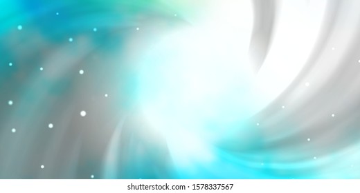 Light Blue, Green vector background with small and big stars. Colorful illustration in abstract style with gradient stars. Pattern for new year ad, booklets.