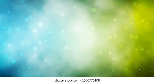 Light Blue, Green vector background with small and big stars. Colorful illustration with abstract gradient stars. Design for your business promotion.