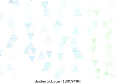 Light Blue, Green vector background with polygonal style. Triangles on abstract background with colorful gradient. Template for wallpapers.