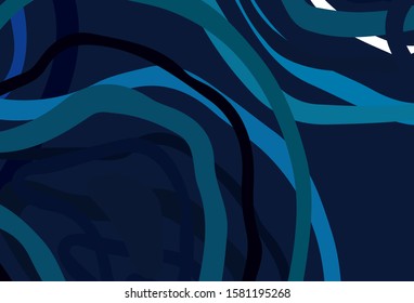 Light Blue, Green vector background with curved lines. Brand new colorful illustration in simple style. Abstract design for your web site.