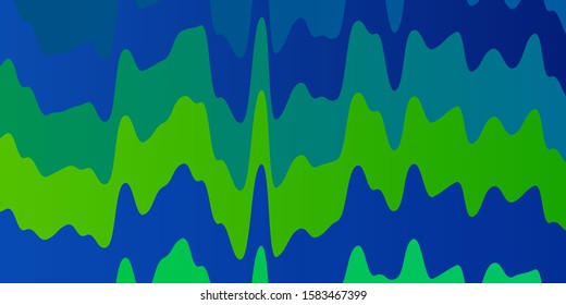 Light Blue, Green vector background with curved lines. Colorful illustration in circular style with lines. Pattern for websites, landing pages.
