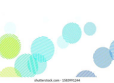 Light Blue, Green vector background with spots. Blurred decorative design in abstract style with bubbles. Pattern for beautiful websites.