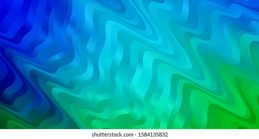 Light Blue, Green vector background with bows. Abstract gradient illustration with wry lines. Pattern for ads, commercials.