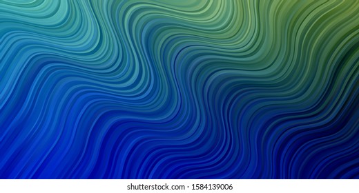 Light Blue, Green vector background with curves. Colorful illustration, which consists of curves. Pattern for websites, landing pages.