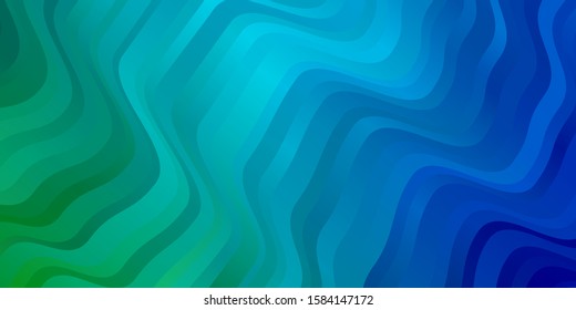 Light Blue, Green vector background with bent lines. Colorful illustration, which consists of curves. Design for your business promotion.