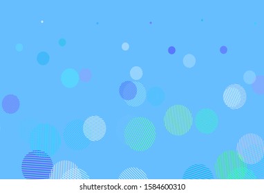 Light Blue, Green vector background with bubbles. Modern abstract illustration with colorful water drops. New template for your brand book.