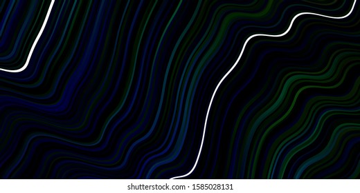 Light Blue, Green vector background with lines. Brand new colorful illustration with bent lines. Template for cellphones.