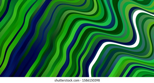 Light Blue, Green vector background with bows. Abstract gradient illustration with wry lines. Pattern for business booklets, leaflets