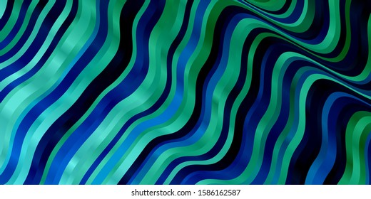 Light Blue, Green vector background with bent lines. Colorful illustration, which consists of curves. Design for your business promotion.