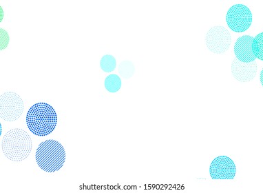 Light Blue, Green vector background with bubbles. Illustration with set of shining colorful abstract circles. Design for your business advert.