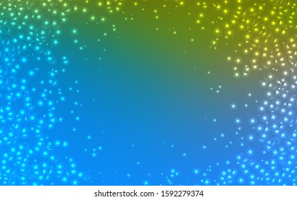 Light Blue, Green vector background with galaxy stars. Shining colored illustration with bright astronomical stars. Best design for your ad, poster, banner.