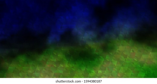 Light Blue, Green vector background with lines, triangles. Illustration with colorful gradient triangles. Design for your promotions.