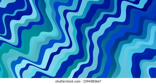 Light Blue, Green vector background with bent lines. Bright sample with colorful bent lines, shapes. Best design for your posters, banners.