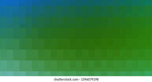 Light Blue, Green vector background in polygonal style. Colorful illustration with gradient rectangles and squares. Template for cellphones.