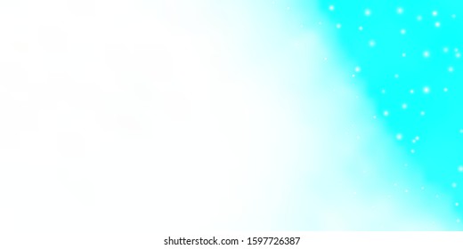 Light Blue, Green vector background with small and big stars. Colorful illustration with abstract gradient stars. Pattern for new year ad, booklets.