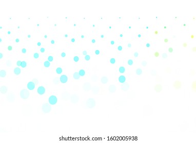 Light Blue, Green vector background with bubbles. Beautiful colored illustration with blurred circles in nature style. New template for your brand book.