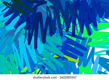 Light Blue, Green vector background with stright stripes. Glitter abstract illustration with colorful sticks. Best design for your ad, poster, banner.