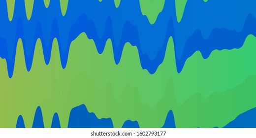 Light Blue, Green vector background with lines. Colorful abstract illustration with gradient curves. Pattern for websites, landing pages.