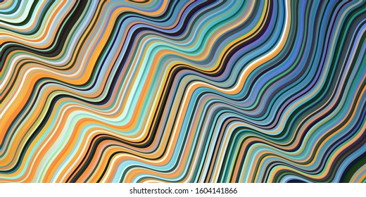 Light Blue, Green vector background with bent lines. A shining illustration, which consists of curved lines. New composition for your brand book.