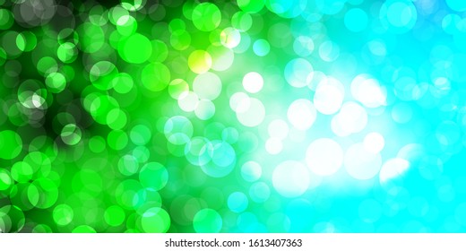 Light Blue, Green vector background with bubbles. Modern abstract illustration with colorful circle shapes. Design for posters, banners.