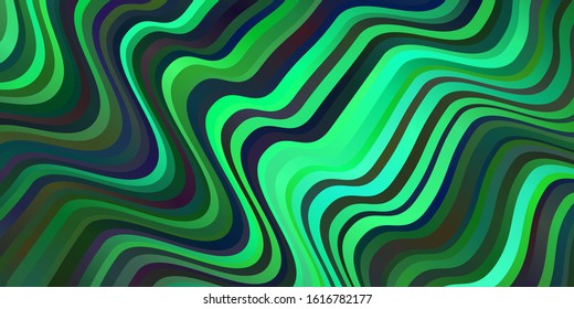 Light Blue, Green vector background with curved lines. Bright illustration with gradient circular arcs. Smart design for your promotions.